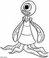 Octopus Alien coloring Page sketch template