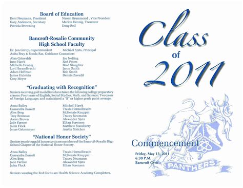 Graduation Ceremony Agenda