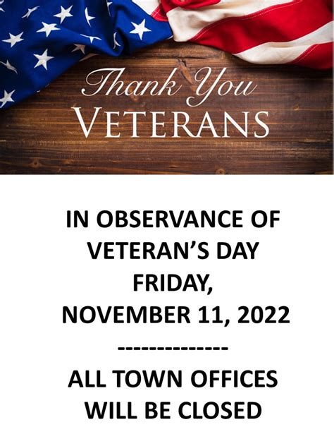 Veterans Day – Office Closure | Town of Hebron