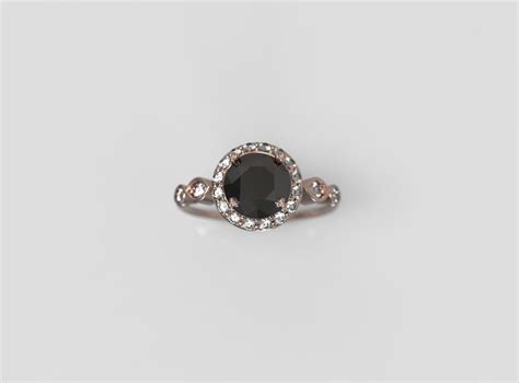 Rose Gold Black Diamond Ring Rose Gold Black Diamond - Etsy