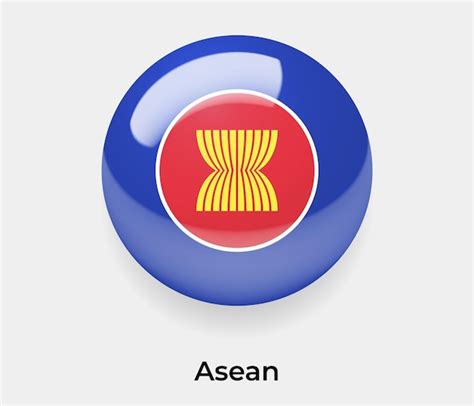 Premium Vector | Asean flag glossy bubble icon vector illustration