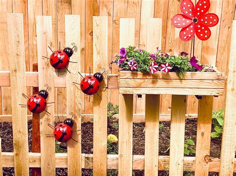 Metal Ladybugs Garden Wall Art Decor Cute Handmade Ladybugs for Backyard Garden Lawn Porch ...