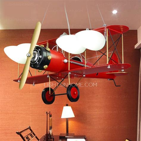 Classic Red Painting Airplane Ceiling Light Fixture For Kids | Ceiling light fixtures, Ceiling ...