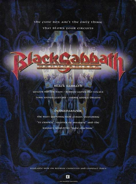 Black Sabbath "Dehumanizer" (1992) | Black sabbath, Metal albums, Geezer butler