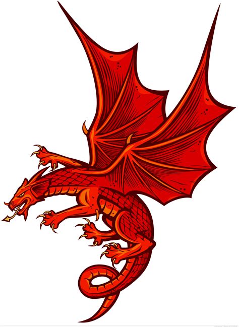 14 Red Dragon Cartoon Vector Images - Flying Dragon Vector, Red Dragon Cartoon and Cute Cartoon ...