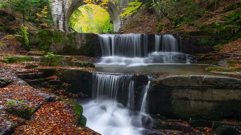 Bulgaria Waterfall And Bridge During Fall HD Nature Wallpapers | HD Wallpapers | ID #48182