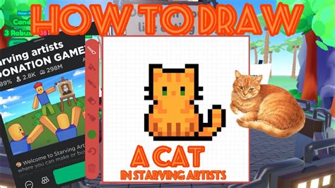 How to draw a simple, easy, cute orange cat in starving artists Roblox ...