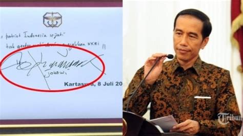 Lihat Tanda Tangan Presiden Joko Widodo, Ada Angka 1681, Ternyata Ini Artinya - Tribunsumsel.com