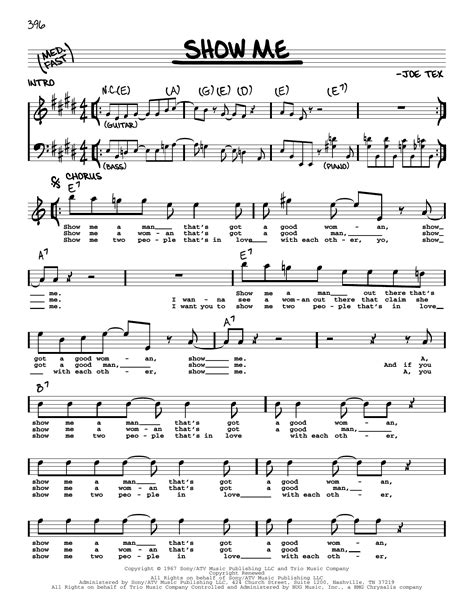 Show Me by Joe Tex Sheet Music for Real Book – Melody & Chords at Sheet Music Direct