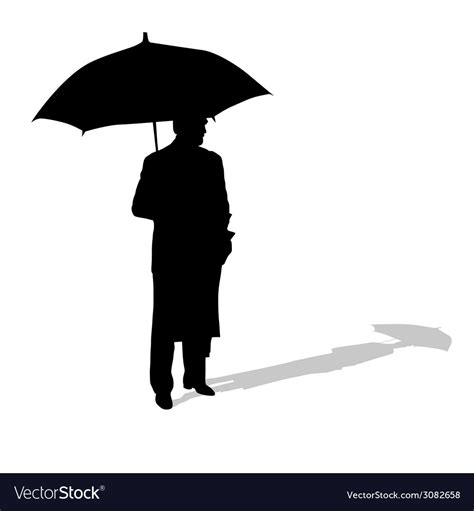 Couple With Umbrella Silhouette