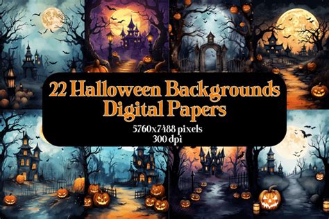 22 Halloween Backgrounds- Digital Papers Graphic by Dreamy Little Graphics · Creative Fabrica