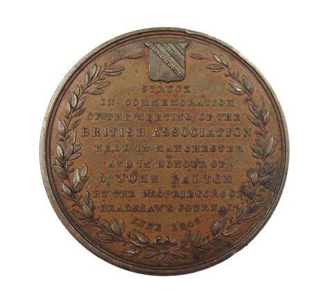 1842 Dr John Dalton 45mm Bronze Medal - By Carter – Coopers Coins