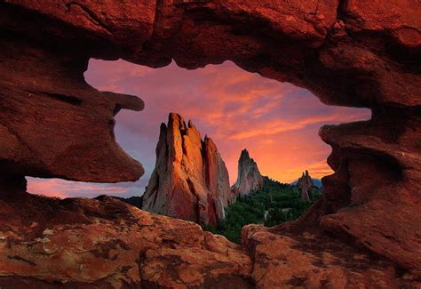 A View Through Window Rock at Siamese Twins Photograph by John Hoffman - Fine Art America