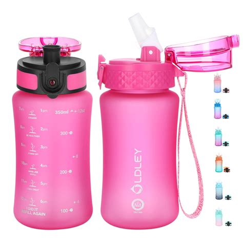 Oldley Kids Water Bottle 12 oz BPA Free Reusable Motivational Water ...