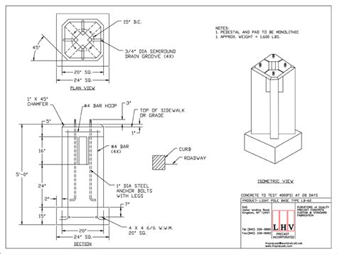 Light Pole Base Type LB-62 - LHV Precast