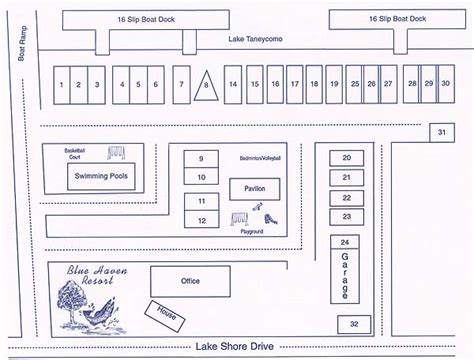 Resort Layout - Blue Haven Resort on Lake Taneycomo - Branson.com