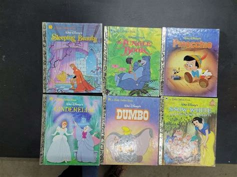 6 Vintage Walt Disney Little Golden Books - Baer Auctioneers - Realty, LLC