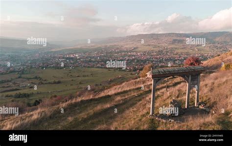 Aerial view of a town Stock Photo - Alamy