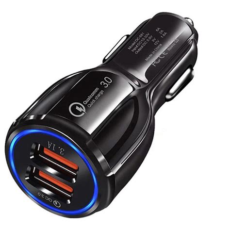 Quick Charge 3.0 30W Fast Car Charger DC-681 - 2 x USB - Black