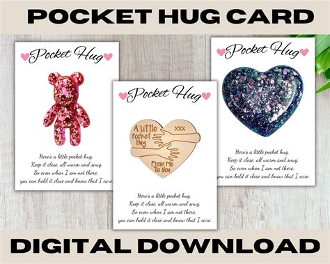 Pocket Hug Card Template, Pocket Hug PNG, Backing Card Printable ...