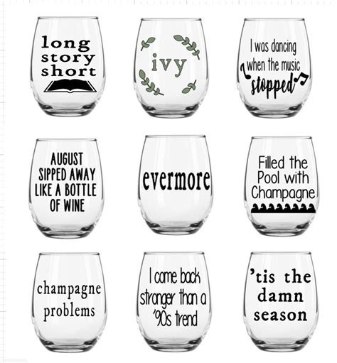 Taylor Swift Wine Glass Evermore Wine Glass Quote Quote Wine Glass Taylor Swift Folklore Swiftie ...