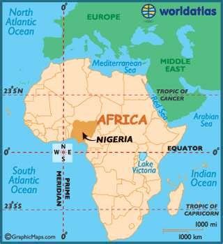 Map of Africa showing Nigeria Source: Wikipedia | Download Scientific ...