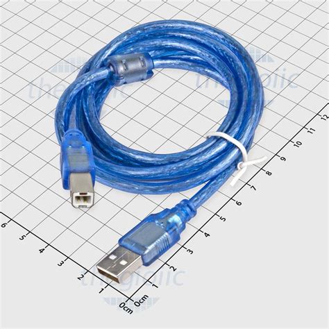 Cáp USB Type A Đực Nối Type B Màu Xanh Dương Dài 1.5m USB 2.0