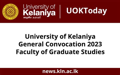 UOK Today - Faculty of Graduate Studies, University of Kelaniya General ...