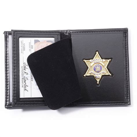 Perfect Fit RFID Blocking Hidden Badge Wallet with Credit Ca