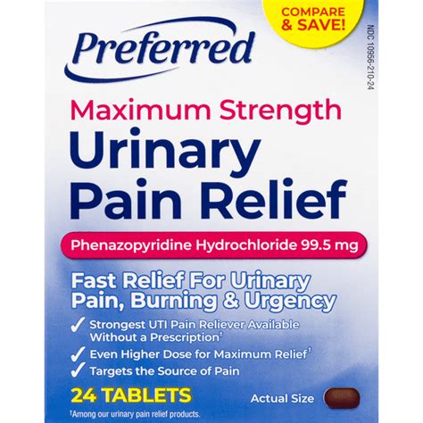 Preferred Urinary Pain Relief, Maximum Strength, Tablets (24 each ...