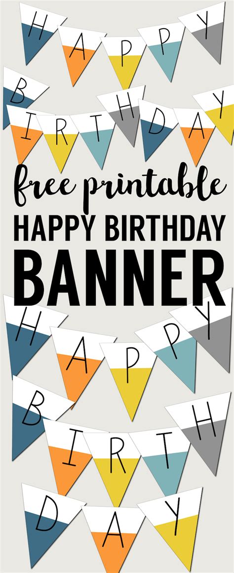 Free Printable Happy Birthday Banner - Paper Trail Design