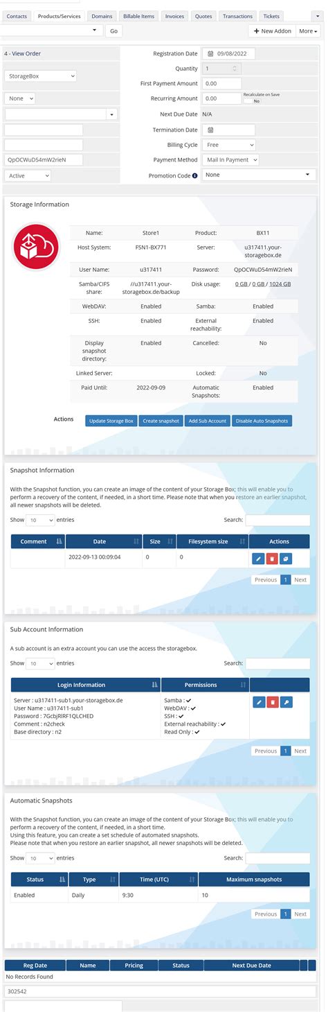 WHMCS Module - Hetzner Storage Box WHMCS Provisioning Module