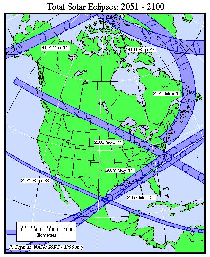 NASA - Maps of Solar Eclipses in North America