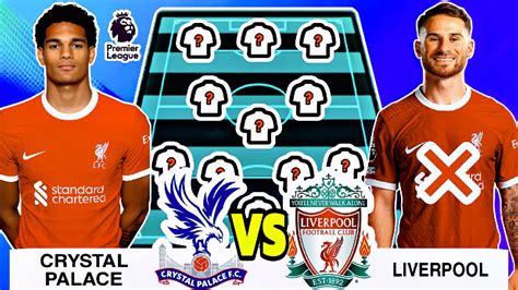 Crystal Palace VS Liverpool 🏴󠁧󠁢󠁥󠁮󠁧󠁿 Liverpool Possible Starting Lineup, Subs & Injured Players ...