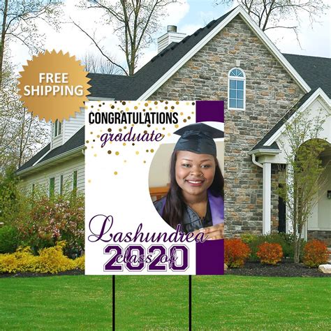 Graduation Yard Sign, Graduation Photo Lawn Sign,class of 2020 Grad ...