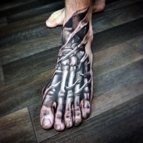 70 Cool Bone Tattoo Designs for Men [2024 Inspiration Guide] | Bone tattoos, Foot tattoo, Foot ...