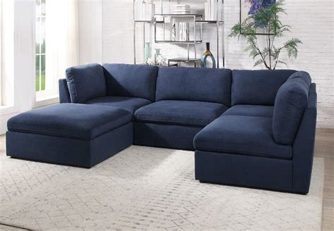 Milo Navy Blue Modular Sectional Set