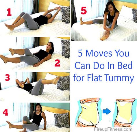 5 Moves for Flat Tummy You Can Do In Your Bed! | Flat stomach, Exercises and Workout