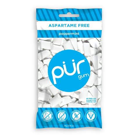 PUR Gum, Aspartame Free Peppermint Gum, 55pcs - Walmart.com - Walmart.com