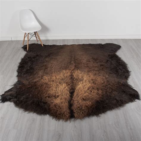 Buffalo Robe / Bison Hide Rug #084 (54 square feet): www.bearskin-rugs.com