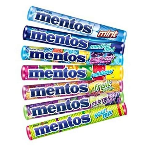 37g Mentos Stick Roll Sour Mix / Mix Grape / Fruit Flavor / Rainbow ...