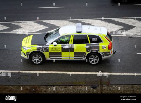 Highways England traffic officer on patrol in England Stock Photo - Alamy