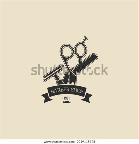 Barber Logo Black White Vector Vintage Stock Vector (Royalty Free) 2019115748 | Shutterstock