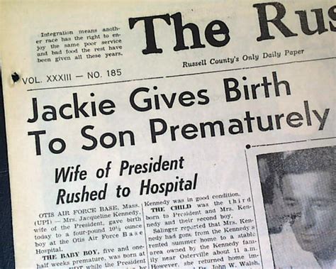 PATRICK BOUVIER KENNEDY John F. Kennedy White House Baby (3) 1963 Old Newspapers | eBay