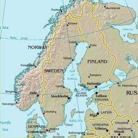 Map of Scandinavia Countries Region | Map of Europe Countries | Continental Region