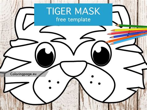 Printable Tiger mask template – Coloring Page