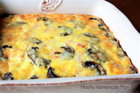 Tomato Mushroom Oven Omelette | Mostly Homemade Mom