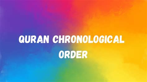 Quran Chronological Order - Surah Waqia