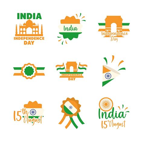 India Independence Day icon set 1437769 Vector Art at Vecteezy