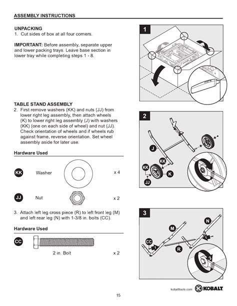 Kobalt KT1015 User Manual